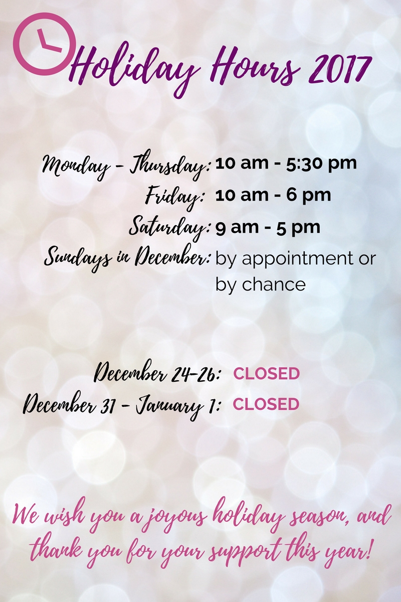 Holiday Hours & Framing Deadlines